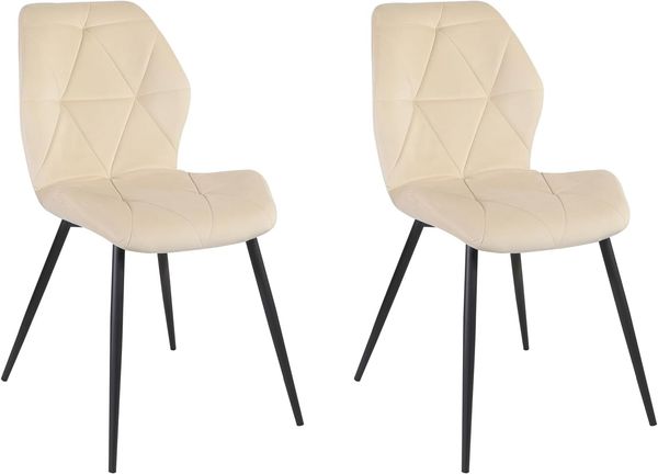 SVITA Esszimmerstuhl JAMIE (Set, 2 St), 2er Set, Küchenstühle, Samtbezug, Beige