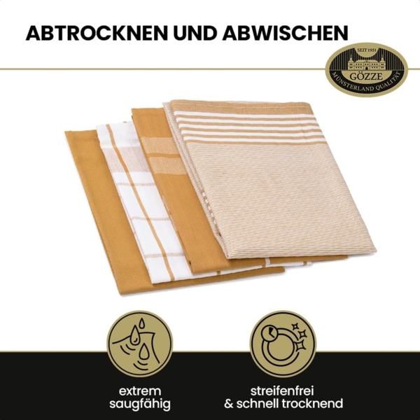 Gözze Geschirrtuch Geschirrtücher, Des. 60057, (Set, 4-tlg), kariert, gestreift und unifarben Bild 2