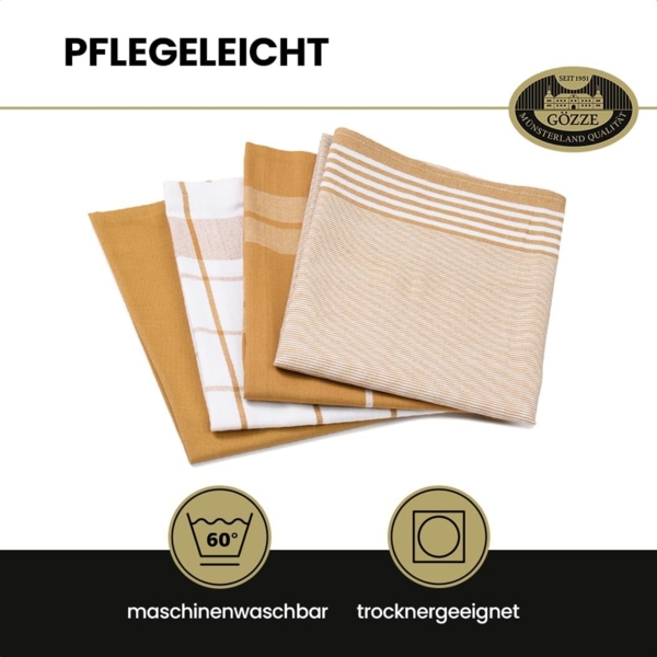 Gözze Geschirrtuch Geschirrtücher, Des. 60057, (Set, 4-tlg), kariert, gestreift und unifarben Bild 4