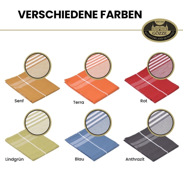 Gözze Geschirrtuch Geschirrtücher, Des. 60057, (Set, 4-tlg), kariert, gestreift und unifarben Bild 6