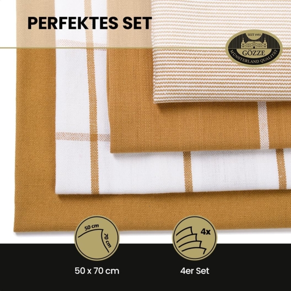 Gözze Geschirrtuch Geschirrtücher, Des. 60057, (Set, 4-tlg), kariert, gestreift und unifarben Bild 5