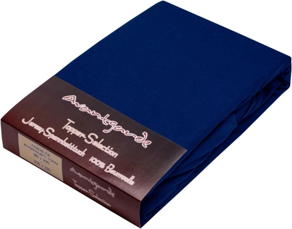 AVANTGARDE Premium Topper - Spannbettlaken - 140x200-160x220 cm - extra niedriger Steg - für Boxspringbett - Topperauflage - Spannbetttuch Jersey Baumwolle (14 Dunkelblau, Topper 140x200-160x220 cm) Bild 2