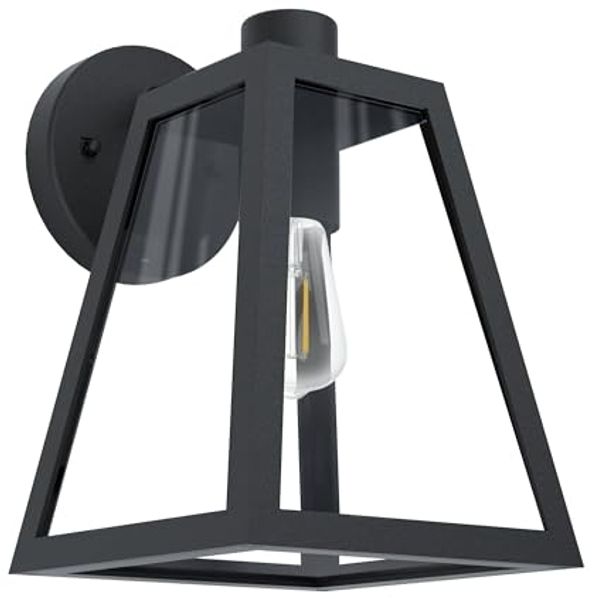 Eglo 98719 Outdoor Wandleuchte MIRANDOLA schwarz klar L:18cm H:27cm T:22,5cm IP44