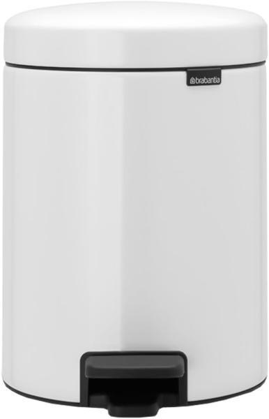 Brabantia Newicon Treteimer, Mülleimer, Abfalleimer, White, Weiß, 5 L, 112065