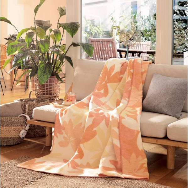 Biederlack Wohndecke Plumeria|150x200 cm| orange Bild 2