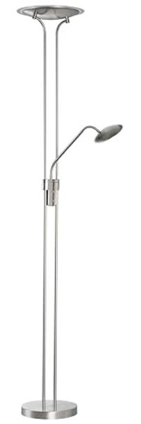 Fischer & Honsel 40490 LED Stehleuchte Tallri nickelfarben mit Leseleuchte CCT