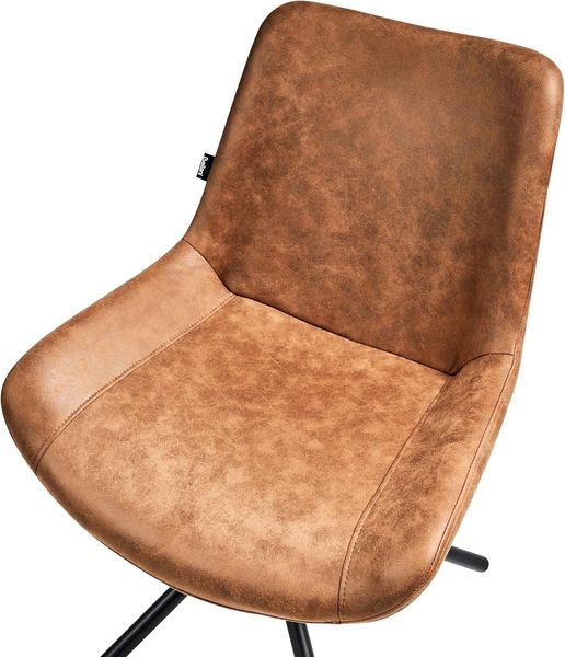 Esszimmerstuhl 2er Set HAILEY Kunstwildleder Goldbraun Bild 7