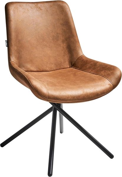 Esszimmerstuhl 2er Set HAILEY Kunstwildleder Goldbraun Bild 6
