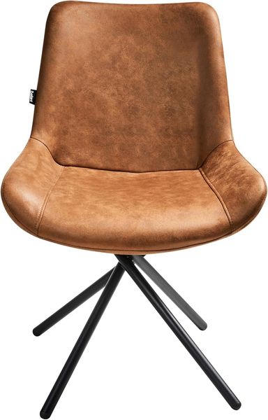 Esszimmerstuhl 2er Set HAILEY Kunstwildleder Goldbraun Bild 4