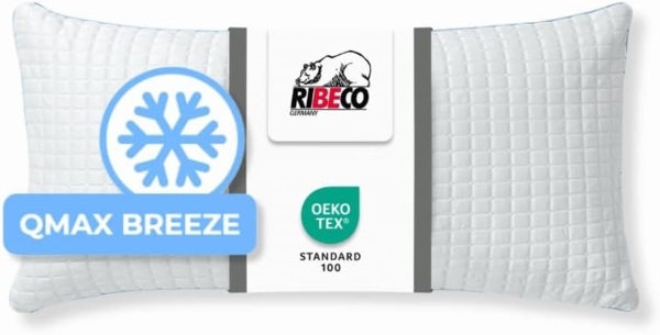 RIBECO Kopfkissen Olaf, Füllung: Polyester, Bezug: Baumwolle & Polyester, mit kühlender Sommer- und weicher Winterseite!