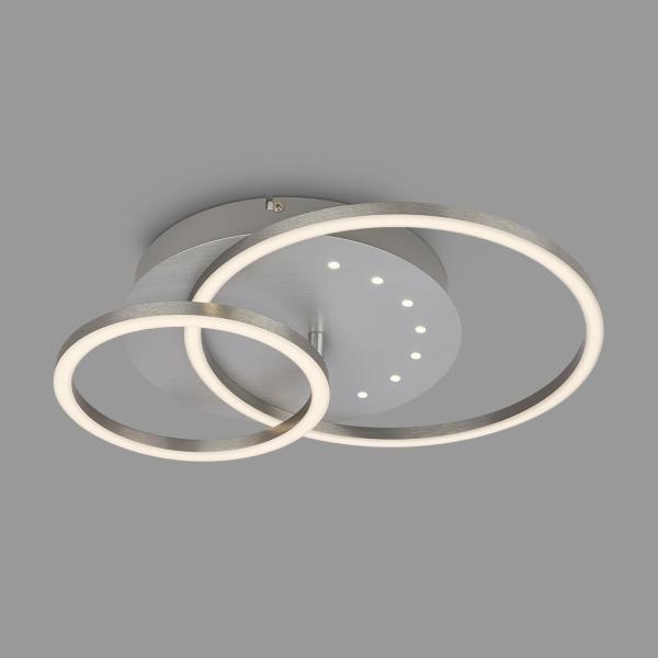 BRILONER - LED Deckenlampe mit kleinen LED-Dots, warmweißes Licht, Schwenkbare Deckenleuchte, LED Lampe Alufarbig, 24W Wohnzimmerlampe mit Speicherfunktion, 400x300x75 mm (LxBxH), Silber