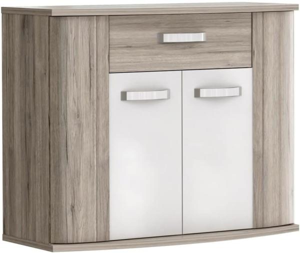 Kommode Rubio 12 Sandeiche weiß Hochglanz 100 x 82 x 48 cm Sideboard