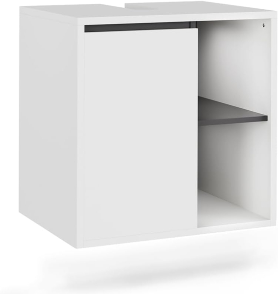 Waschbeckenunterschrank Viola Weiß/Grau 60 x 60 cm mit offenen Regalen Vicco