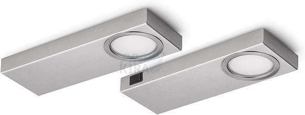 NABER Rea 1 LED, Set-2 Unterbauleuchte / Edelstahl / 2 Watt / Warmweiß