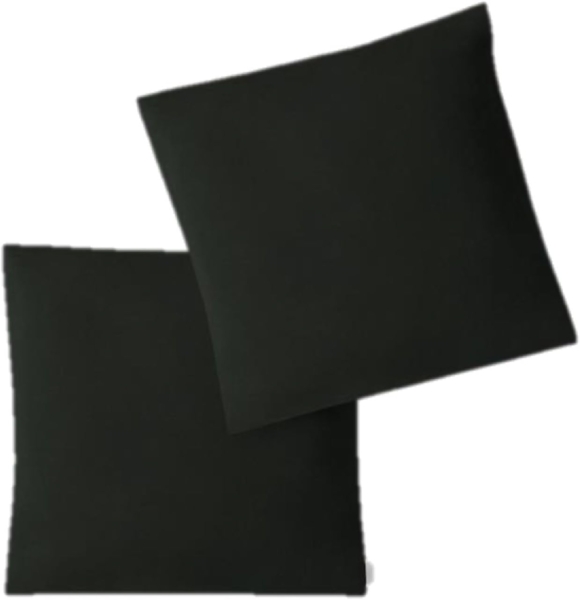 Jersey Kissenbezug, 2er Set, Baumwolle, Schwarz, 80x80 cm