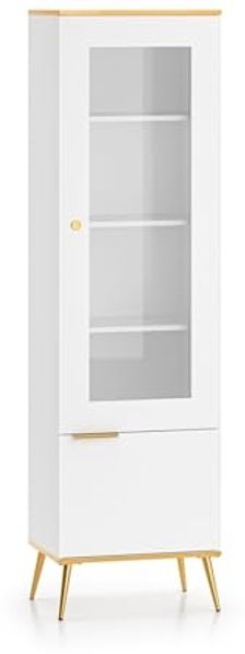Glasvitrine Viterbo Standvitrine 55x40x195cm Alpinweiß 2-türig