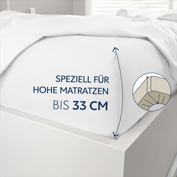 Dreamzie - Spannbettlaken 80x200 | Mikrofaser Weich – Für Dicke Matratzen – Oeko-Tex | Komfort, Atmungsaktivität, Pflegeleicht – Weiß Bild 2