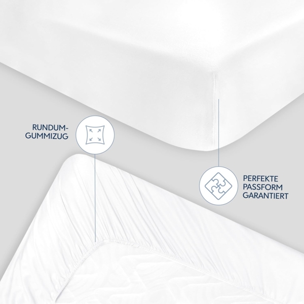 Dreamzie - Spannbettlaken 80x200 | Mikrofaser Weich – Für Dicke Matratzen – Oeko-Tex | Komfort, Atmungsaktivität, Pflegeleicht – Weiß Bild 3