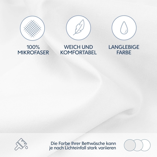 Dreamzie - Spannbettlaken 80x200 | Mikrofaser Weich – Für Dicke Matratzen – Oeko-Tex | Komfort, Atmungsaktivität, Pflegeleicht – Weiß Bild 4
