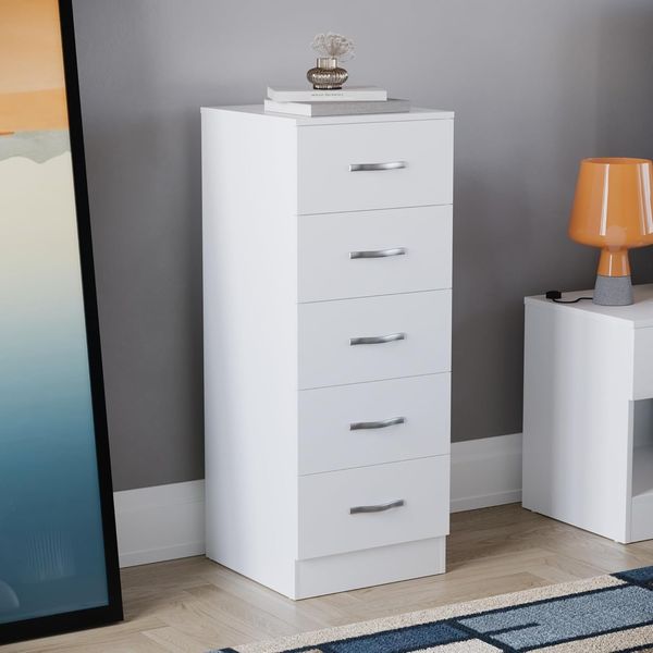 Vida Designs Brust Schmale Kommode, weiß, 36D x 34. 5W x 90H centimetres