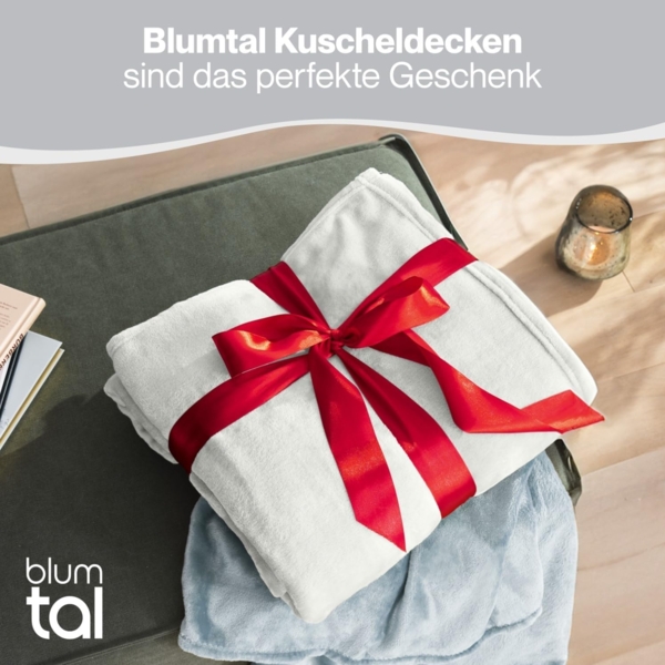 Blumtal Kuscheldecke aus Fleece - hochwertige Decke, Oeko-TEX® Zertifiziert in 220x240 cm, Kuscheldecke flauschig als Sofadecke, Tagesdecke oder Winterdecke, Off-White - weiß Bild 5