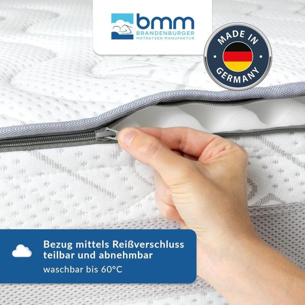 BMM Komfort Super XXL Kaltschaummatratze in H4 extra fest (bis 150kg), Öko-Tex Zertifiziert, produziert in Deutschland, 90x200 cm Bild 8