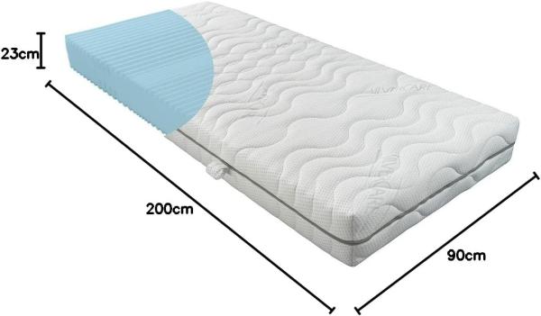BMM Komfort Super XXL Kaltschaummatratze in H4 extra fest (bis 150kg), Öko-Tex Zertifiziert, produziert in Deutschland, 90x200 cm Bild 2