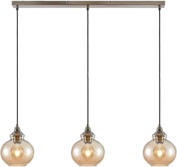 Lindby Hängeleuchte Tymoni, Glas Creme IP20, 3 x 60 W