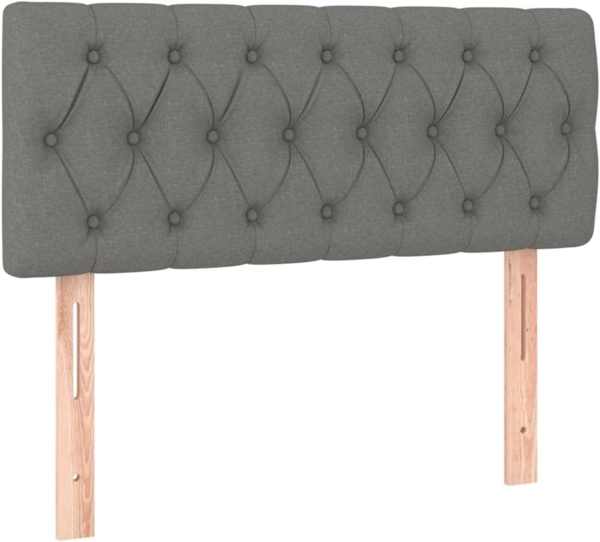 vidaXL Boxspringbett mit Matratze & LED Dunkelgrau 90x200 cm Stoff 3133366 Bild 6