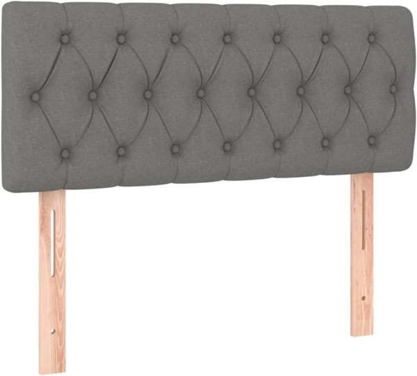 vidaXL Boxspringbett mit Matratze & LED Dunkelgrau 90x200 cm Stoff 3133366 Bild 7