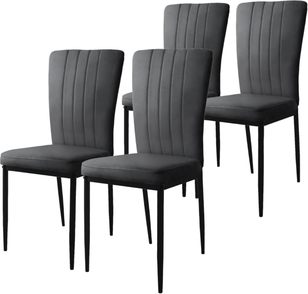 ML-DESIGN Stuhl Esszimmerstuhl mit Rückenlehne Samtbezug & Metallbeinen Küchenstühl (4 St), Polsterstuhl ergonomisch Esstisch-Stuhl Wohnzimmerstuhl
