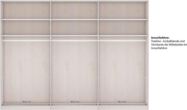 WIEMANN Rialto Kleiderschrank, Schwebetürenschrank, Schlafzimmerschrank, mit Schiebetüren, Breite 300 cm, in weiß, Glas weiß, Holz, B/H/T 300 x 236 x 67 cm Bild 5