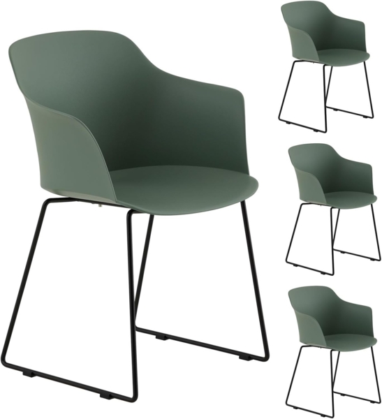 IDIMEX Gartenstuhl FORO (4 St), 4er Set Gartenstuhl aus Kunststoff und Alu schlanker Stuhl aus Polypro