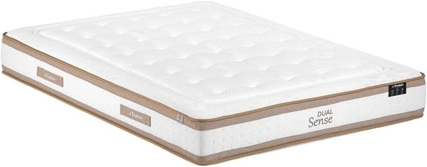 Vente-unique - Bett - 160 x 200 cm - Polsterbettgestell - Hybridmatratze 7-Zonen Taschenfederkern & Memoryschaum - Höhe 28 cm - MEYANI von YSMÉE Bild 2