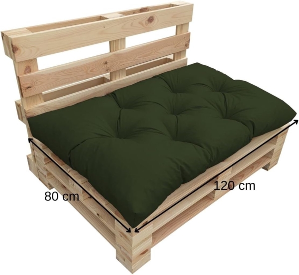 chilly pilley Palettenkissen Wasserdicht Palettenauflage Palettenpolster Palettenmöbel Gartenkissen Wasserfest Wasserabweisend viele Größen und Farben (Set 2er. Dunkelgrün) Bild 4