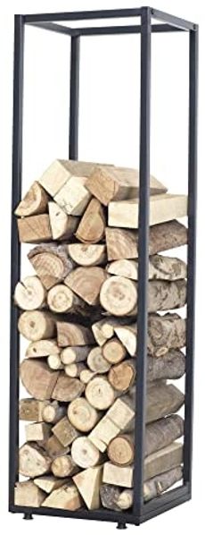 Kaminholzregal Tornved Stahl 35x35x120 cm Schwarz [en. casa]