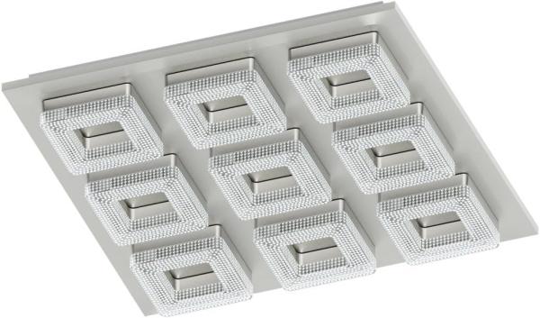 Eglo 95658 LED Deckenleuchte Fradelo in chrom mit klaren Kristallen 9X4W 44x44cm