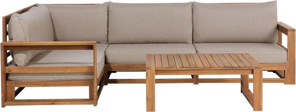 Lounge Set TIMOR Akazienholz Heller Holzfarbton Rechtsseitig