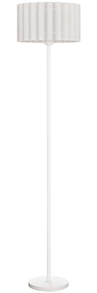 HOMCOM Stehlampe Stehleuchte mit E27 Fassung, mit Wellenschirm, Ohne Leuchtmittel, für Wohnzimmer, Schlafzimmer, exkl. Leuchtmittel, Weiß