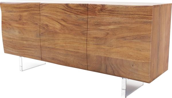 Sideboard New Live-Edge 145 cm Akazie Natur 3 Türen Acrylfuß