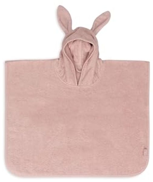 Jollein Badeponcho Kinder 1-4 Jahre - Terry, Wild Rose - 100% Baumwolle - Frottee - OEKO-TEX-Zertifiziert - Mit Kapuze Mit Ohren - Badeponcho für Mädchen und Jungen