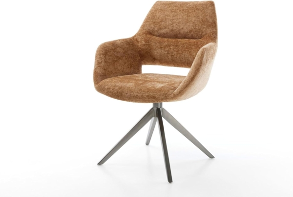 Drehstuhl Yago-Flex mit Armlehnen Chenille Rost Kreuzgestell breit Graphit 360° drehbar Wippfunktion Taschenfederkern Bild 2