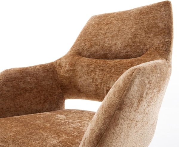 Drehstuhl Yago-Flex mit Armlehnen Chenille Rost Kreuzgestell breit Graphit 360° drehbar Wippfunktion Taschenfederkern Bild 5