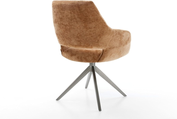 Drehstuhl Yago-Flex mit Armlehnen Chenille Rost Kreuzgestell breit Graphit 360° drehbar Wippfunktion Taschenfederkern Bild 6