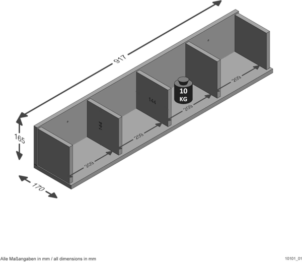FMD Möbel - POINT 4 - Wandregal - melaminharzbeschichtete Spanplatte - Eiche Nb - 92 x 16,5 x 17cm Bild 3