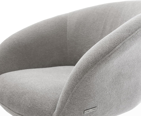 Freischwinger Vinka-Flex mit Armlehnen Strukturstoff Soft Grau Freischwinger flach Weiß Taschenfederkern Bild 6