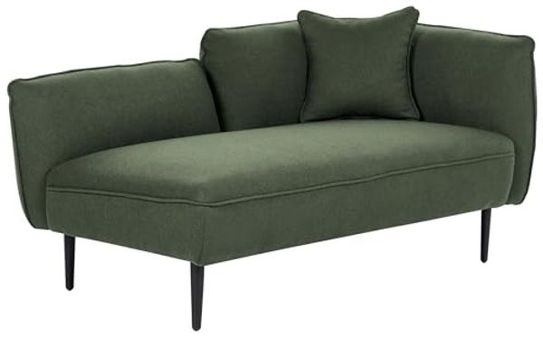 Chaiselongue Bouclé dunkelgrün rechtsseitig CHEVANNES