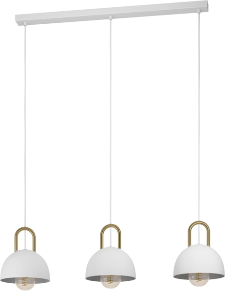 Eglo 99696 Hängeleuchte CALMANERA weiss, messing L:90 B:20 H:110cm dimmbar