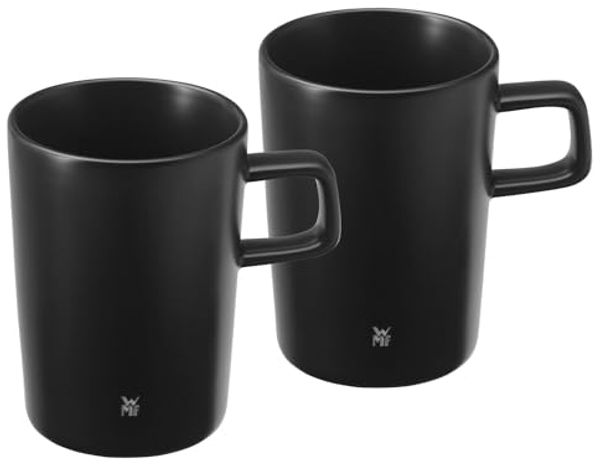 WMF Tasse KINEO, Kaffeetassen 2er Set, Schwarz, 2-tlg, Steinzeug, 250 ml Fassungsvermögen