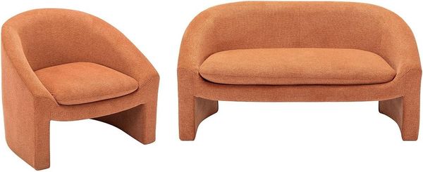 Vente-unique - OSSANA Sofa and armchair set Stoff Rot - B 74 cm x H 74 cm x L 137 cm83 cm